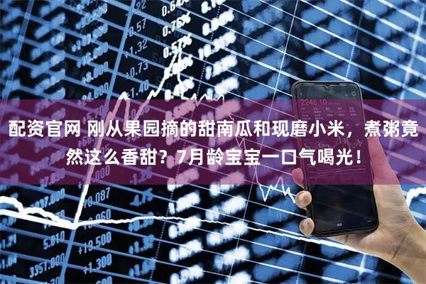 配资官网 刚从果园摘的甜南瓜和现磨小米，煮粥竟然这么香甜？7月龄宝宝一口气喝光！